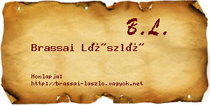 Brassai László névjegykártya